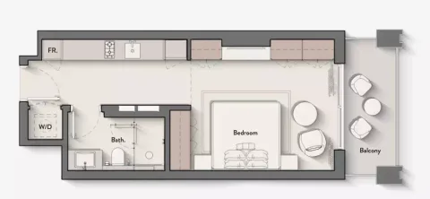 Floor plan, Studio, 452 sq ft
