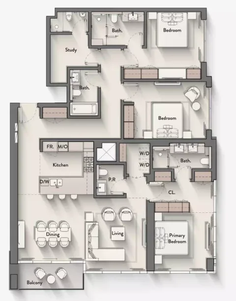 Floor plan, 3 Beds, 1,805 sq ft