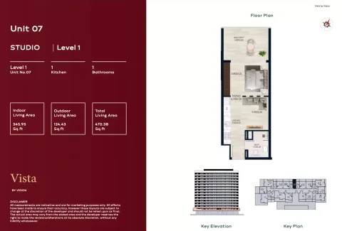 Floor plan, Studio, 470 sq ft