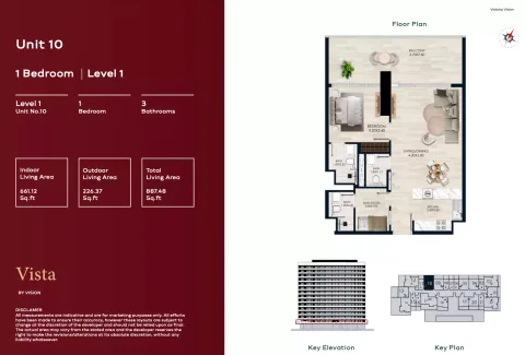 Floor plan, 1 Bed, 887 sq ft