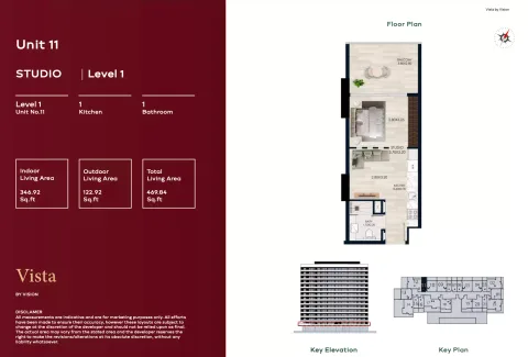 Floor plan, Studio, 469 sq ft