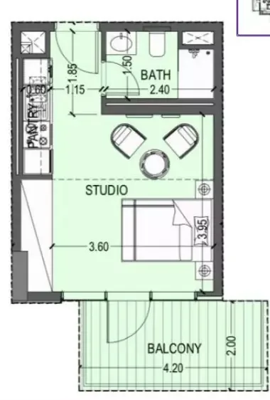 Floor plan, Studio, 0 sq ft