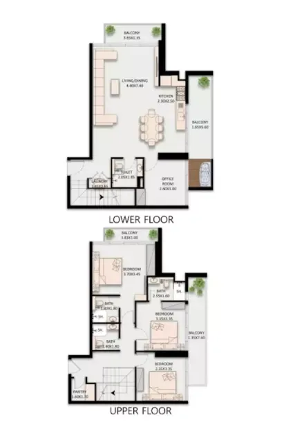 Floor plan, 3 Beds, 0 sq ft