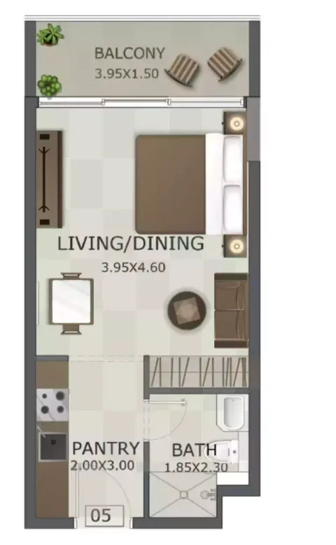 Floor plan, Studio, 0 sq ft