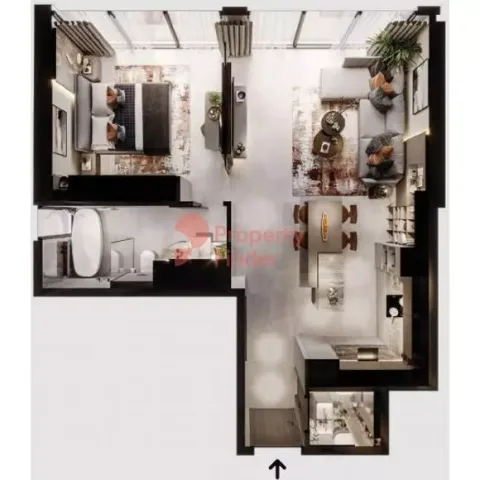 Floor plan, 1 Bed, 0 sq ft