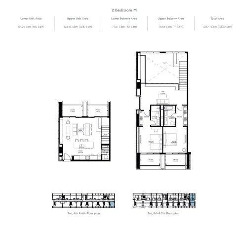 Floor plan, 2 Beds, 2,330 sq ft
