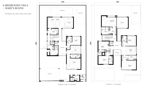 Floor plan, 6 Beds, 6,361 sq ft
