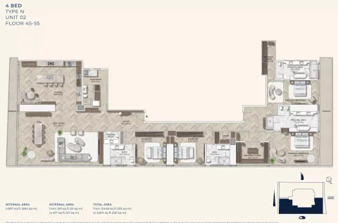 Floor plan, 4 Beds, 5,614 sq ft