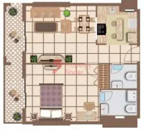 Floor plan, 1 Bed, 55 sq ft