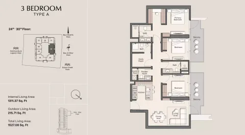 Floor plan, 3 Beds, 1,527 sq ft