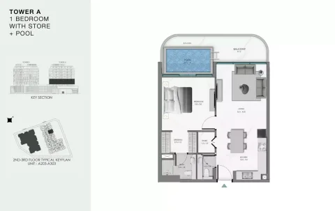 Floor plan, 1 Bed, 0 sq ft