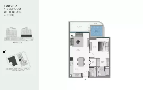Floor plan, 1 Bed, 0 sq ft