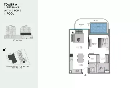 Floor plan, 1 Bed, 0 sq ft
