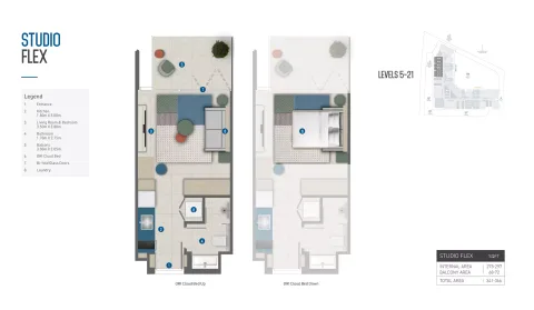 Floor plan, Studio, 366 sq ft