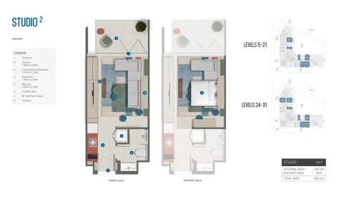 Floor plan, Studio, 416 sq ft