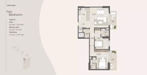 Floor plan, 2 Beds, 1,470 sq ft