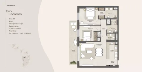 Floor plan, 2 Beds, 1,361 sq ft