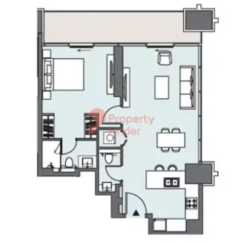 Floor plan, 1 Bed, 855 sq ft