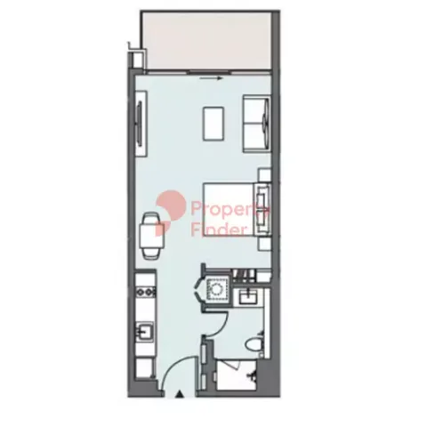 Floor plan, Studio, 543 sq ft