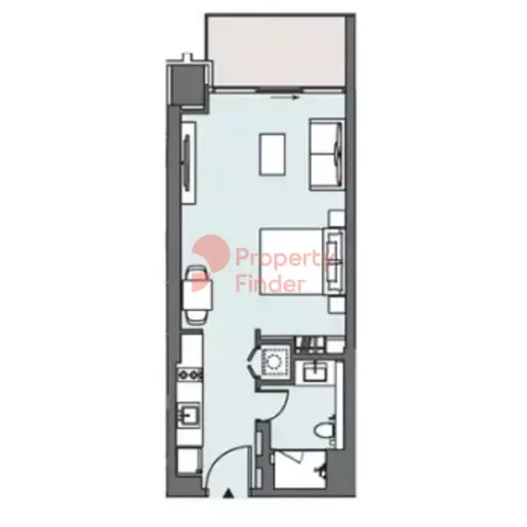 Floor plan, Studio, 518 sq ft