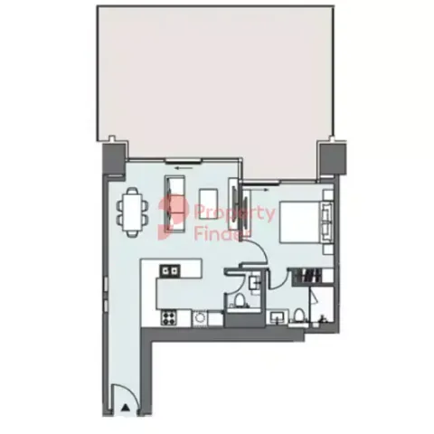 Floor plan, 1 Bed, 1,250 sq ft