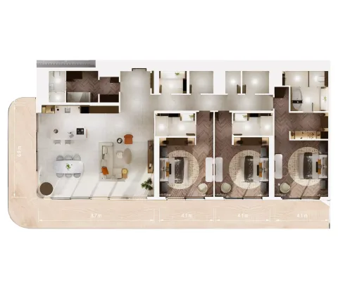 Floor plan, 3 Beds, 3,027 sq ft