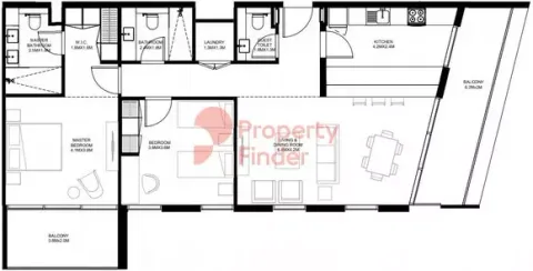 Floor plan, 2 Beds, 1,317 sq ft