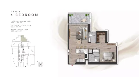 Floor plan, 1 Bed, 786 sq ft