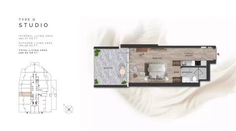 Floor plan, Studio, 558 sq ft