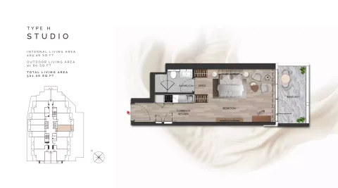 Floor plan, Studio, 501 sq ft
