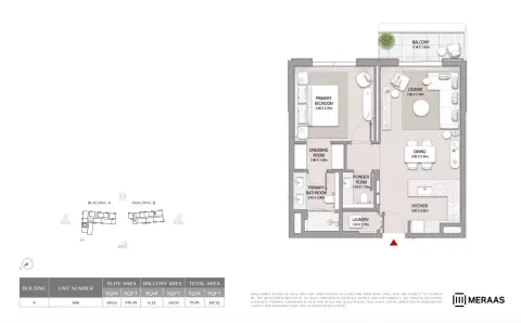 Floor plan, 1 Bed, 817 sq ft