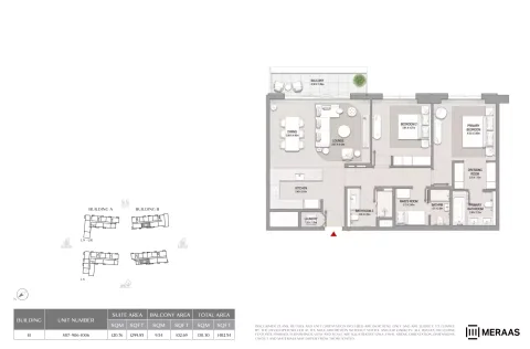 Floor plan, 2 Beds, 1,402 sq ft