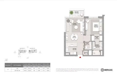 Floor plan, 1 Bed, 789 sq ft