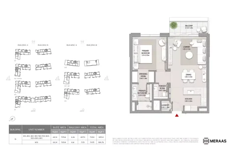 Floor plan, 1 Bed, 806 sq ft