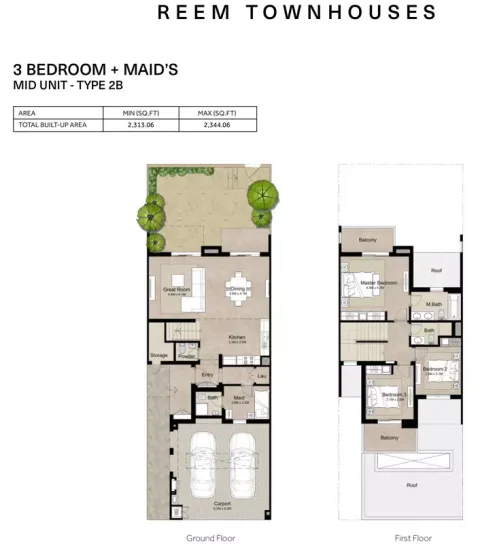 Floor plan, 3 Beds, 2,344 sq ft