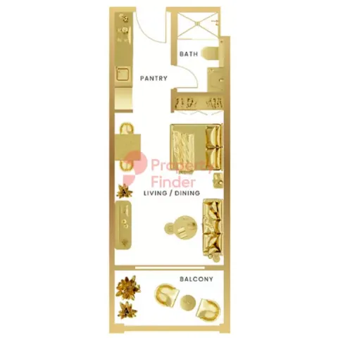 Floor plan, Studio, 503 sq ft