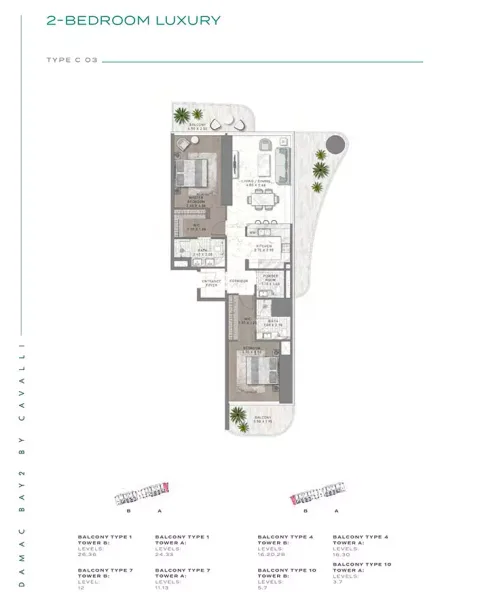 Floor plan, 2 Beds, 0 sq ft