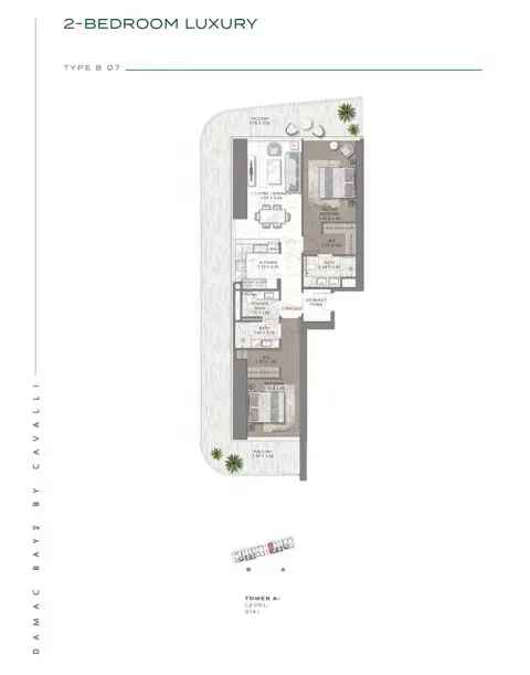 Floor plan, 2 Beds, 0 sq ft