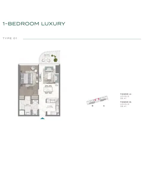 Floor plan, 1 Bed, 0 sq ft