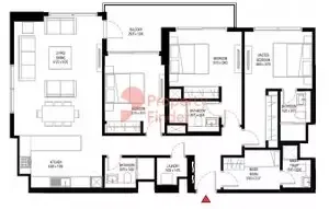 Floor plan, 3 Beds, 1,618 sq ft