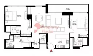 Floor plan, 2 Beds, 1,392 sq ft