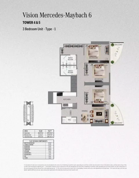 Floor plan, 3 Beds, 1,248 sq ft