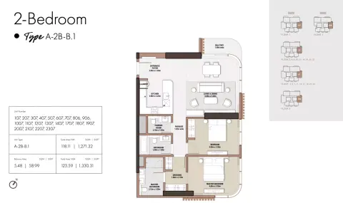 Floor plan, 2 Beds, 1,330 sq ft