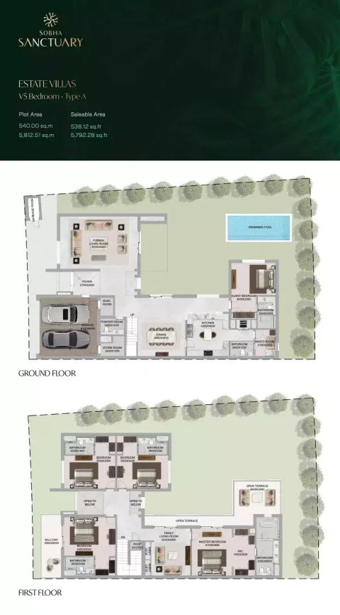 Floor plan, 5 Beds, 5,792 sq ft