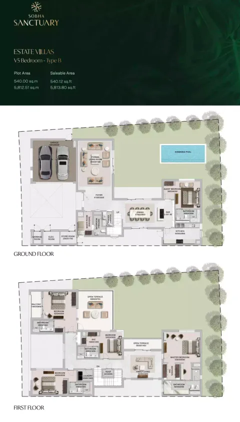 Floor plan, 5 Beds, 5,814 sq ft