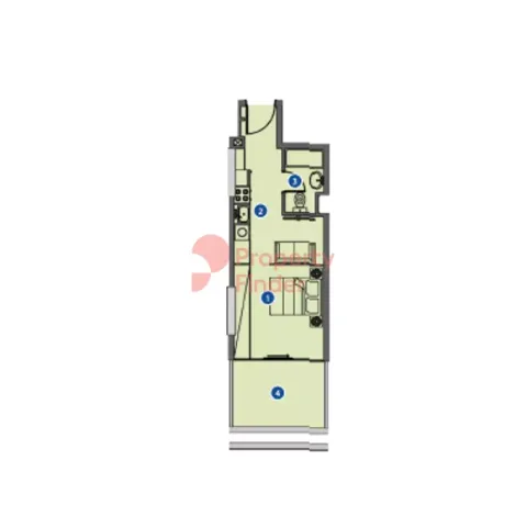 Floor plan, Studio, 423 sq ft