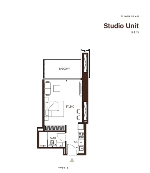 Floor plan, Studio, 0 sq ft