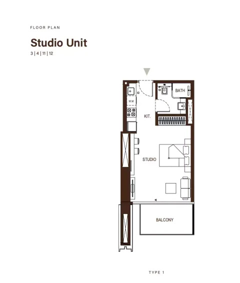 Floor plan, Studio, 0 sq ft