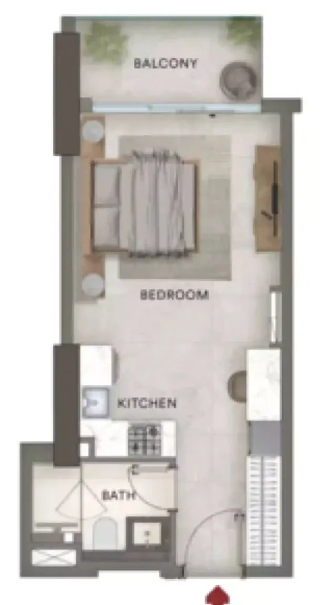 Floor plan, Studio, 418 sq ft