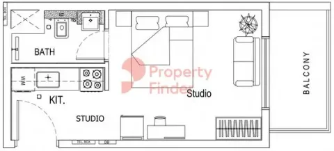 Floor plan, Studio, 310 sq ft